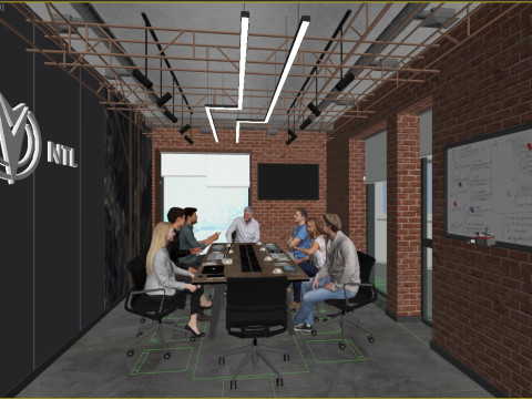 Scena Sala riunioni moderna, una stanza dell'ufficio Modello 3D