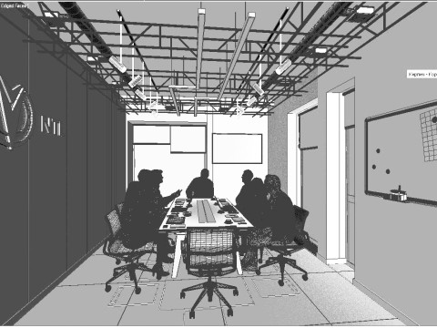 Scena Sala riunioni moderna, una stanza dell'ufficio Modello 3D