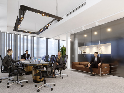 現代の会議室の 3D シーン 3Dモデル