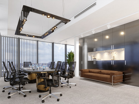 現代の会議室の 3D シーン 3Dモデル