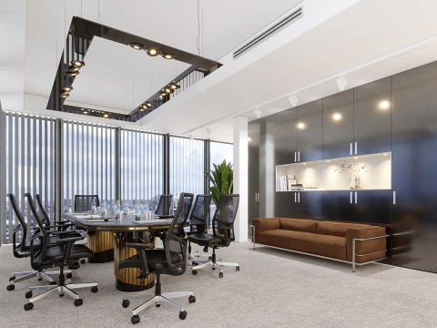 3D scene of a modern meeting room 3D Model