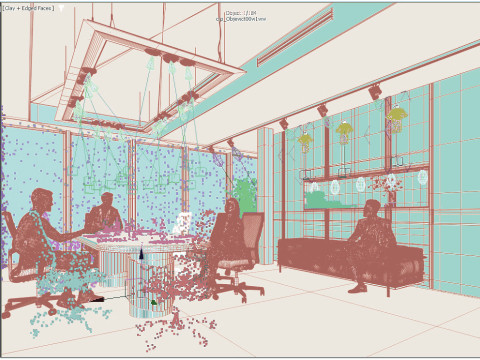 現代の会議室の 3D シーン 3Dモデル