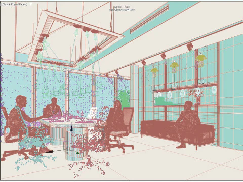 3D scene of a modern meeting room 3D Model