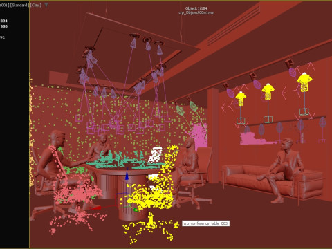 現代の会議室の 3D シーン 3Dモデル