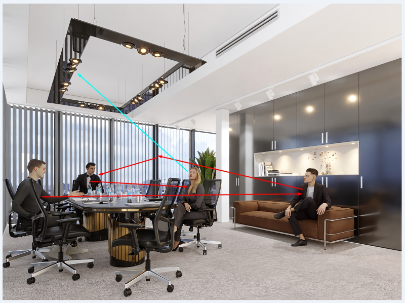 現代の会議室の 3D シーン 3Dモデル .c4d .max .obj .3ds .fbx .stl .blend