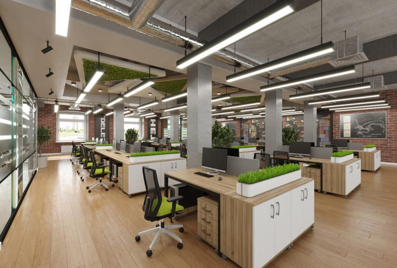 현장 업무 준비가 완료된 사무실 3D 모델 .c4d .max .obj .3ds .fbx .stl .blend