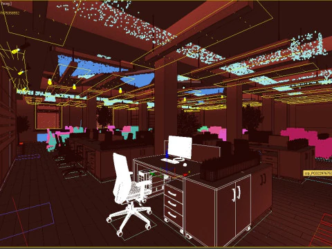 Scene Office ready for work 3D Model