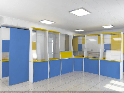 3D Scene Vulcanesti Retail Interior V-Ray 5 3ds Max 2013 3D Model