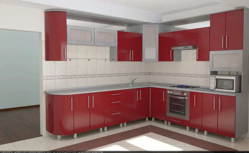 Kitchen scene - frame facades and equipment 3D Model .c4d .max .obj .3ds .fbx .stl .blend