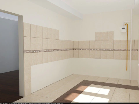 Kitchen scene - frame facades and equipment 3D Model