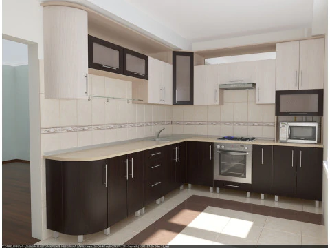 Kitchen scene - frame facades and equipment 3D Model