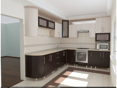 Kitchen scene - frame facades and equipment 3D Model