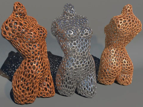 Бюст жіночий з перфорацією 3D Модель