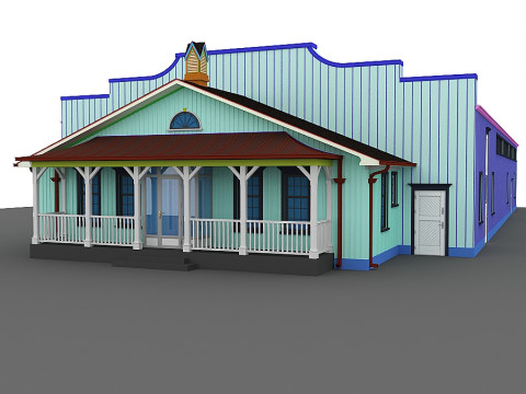 THE BARN Rumah Gudang Kontemporer Model 3D