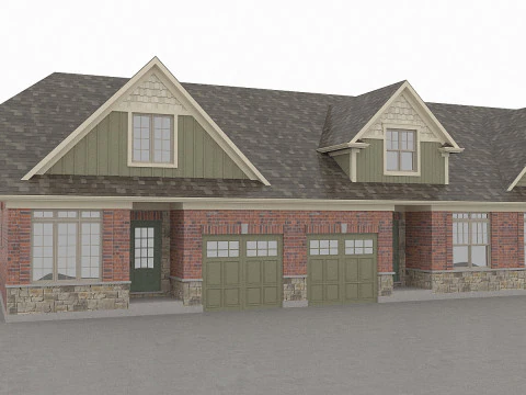 Townhouse Block 3D 3D Model