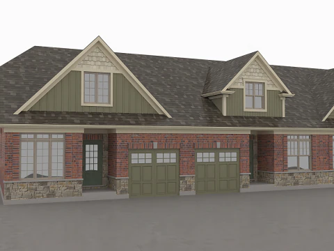 Townhouse Block 3D 3D Model