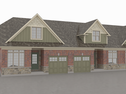 Townhouse Block 3D 3D Model