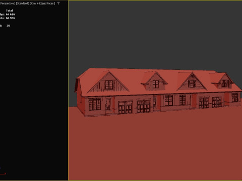 Townhouse Block 3D 3D Model