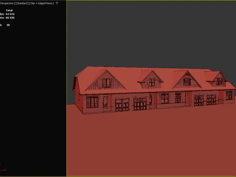 Townhouse Block 3D 3D Model