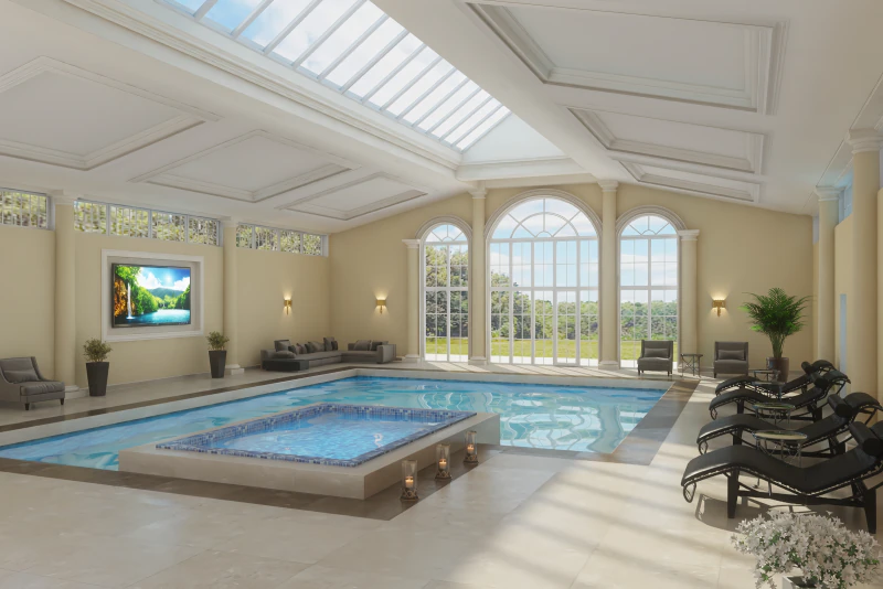 3D Scene Interior with Swimming pool 3ds Max 2013 V-Ray 3D Model .c4d .max .obj .3ds .fbx .stl .blend 
