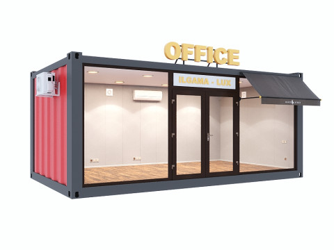 Konteyner ofisi detaylı 3D Model