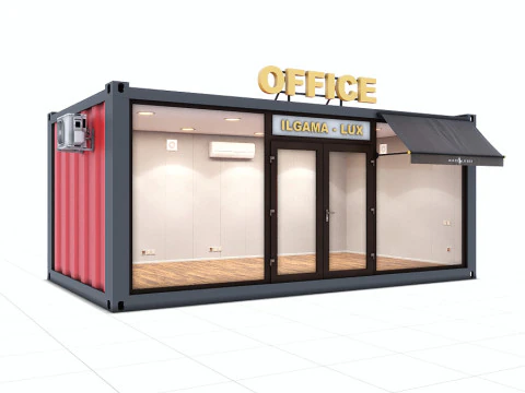Container office detailed 3D Model