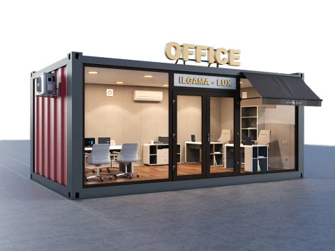 Container office detailed 3D Model