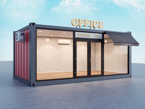 Container office detailed 3D Model