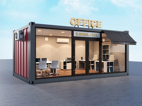 Container office detailed 3D Model
