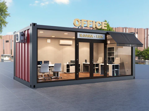Container office detailed 3D Model