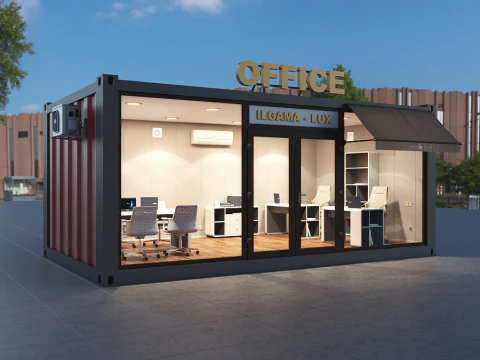 Container office detailed 3D Model