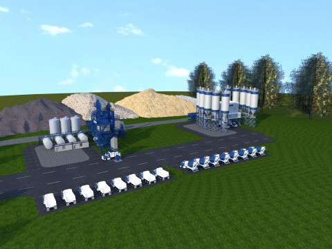 Concrete plantplants SCENE MODELS 3D Model