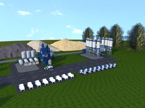 Concrete plantplants SCENE MODELS 3D Model