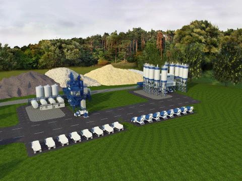 Concrete plantplants SCENE MODELS 3D Model