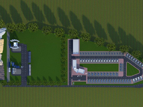 Concrete plantplants SCENE MODELS 3D Model