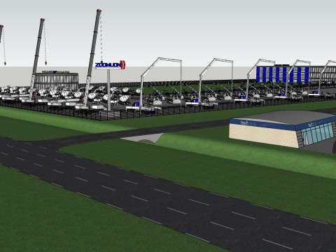 Concrete plantplants SCENE MODELS 3D Model