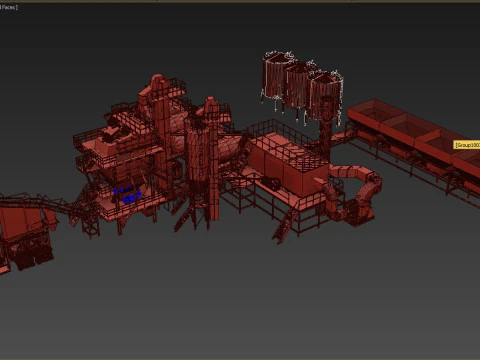 Concrete plantplants SCENE MODELS 3D Model