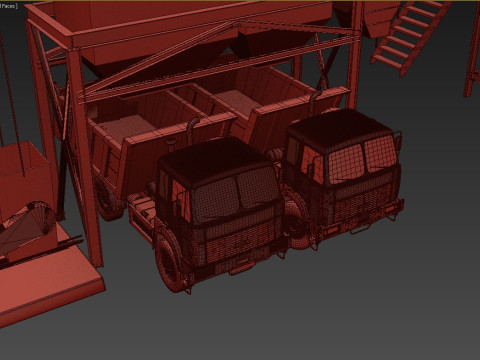 Concrete plantplants SCENE MODELS 3D Model