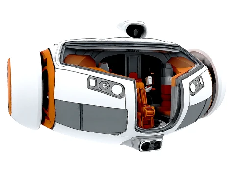 M&oacute;dulo de evacua&ccedil;&atilde;o ou transporte Modelo 3D