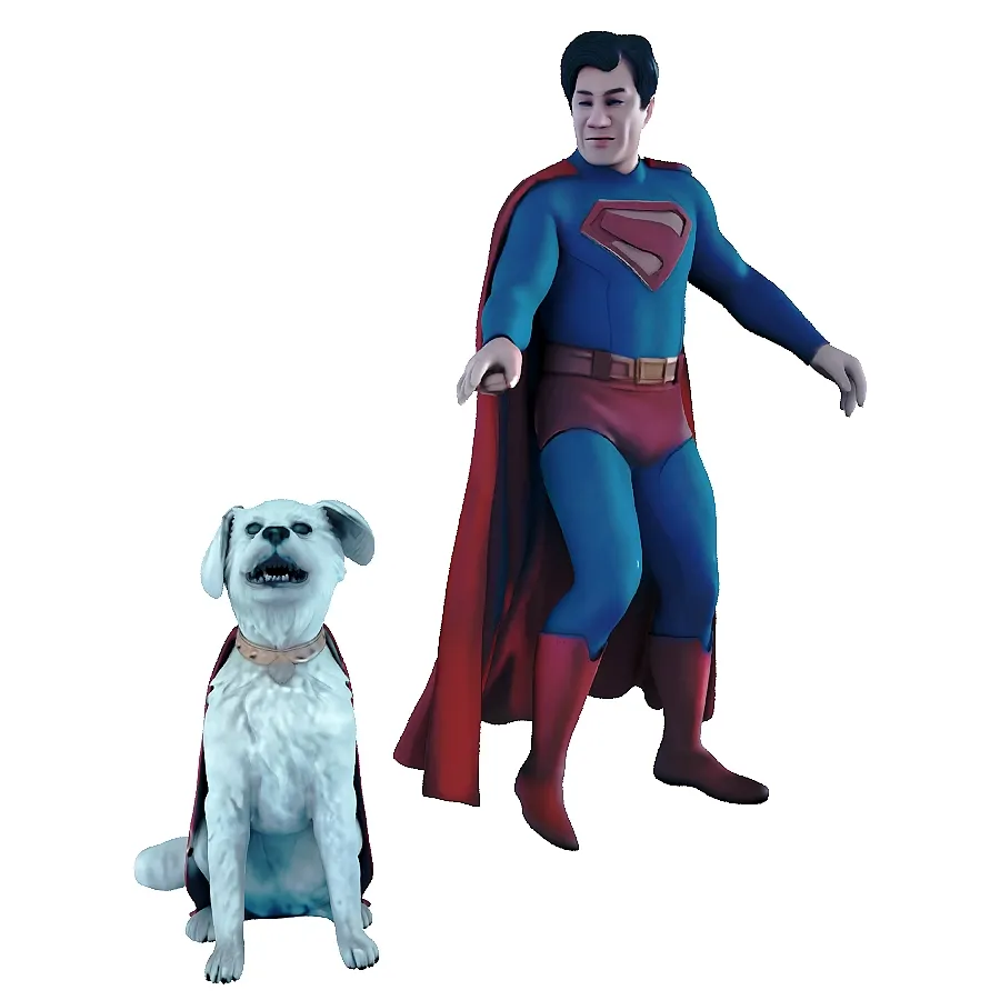 The Superman 2025 and Krypto the Superdog 3D Model .c4d .max .obj .3ds .fbx .stl .blend 