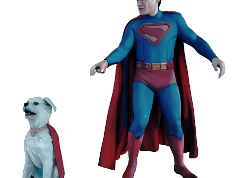 The Superman 2025 and Krypto the Superdog 3D Model