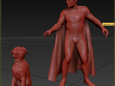 The Superman 2025 and Krypto the Superdog 3D Model