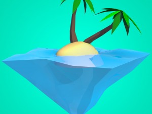 coconut tree island low-poly 3d model Modello 3D