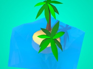 coconut tree island low-poly 3d model Modello 3D