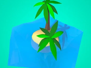 coconut tree island low-poly 3d model 3D Model