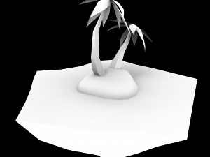 coconut tree island low-poly 3d model Modello 3D