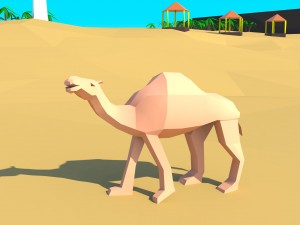 floating island of desert windfarm beach 3d model Modello 3D