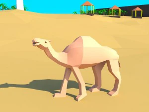 floating island of desert windfarm beach 3d model 3D Model