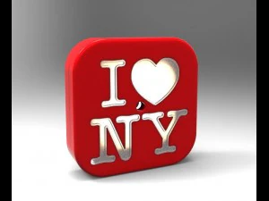 luz noturna DIY eu amo NY Modelo de Impressão 3D