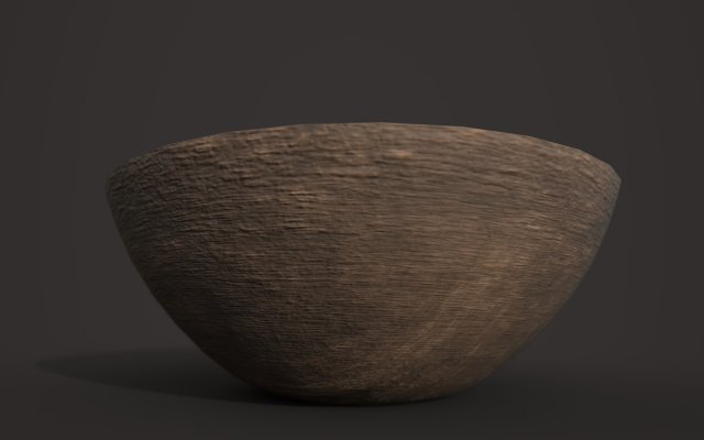 simple dark wood bowl 3D Модель .c4d .max .obj .3ds .fbx .stl .blend 